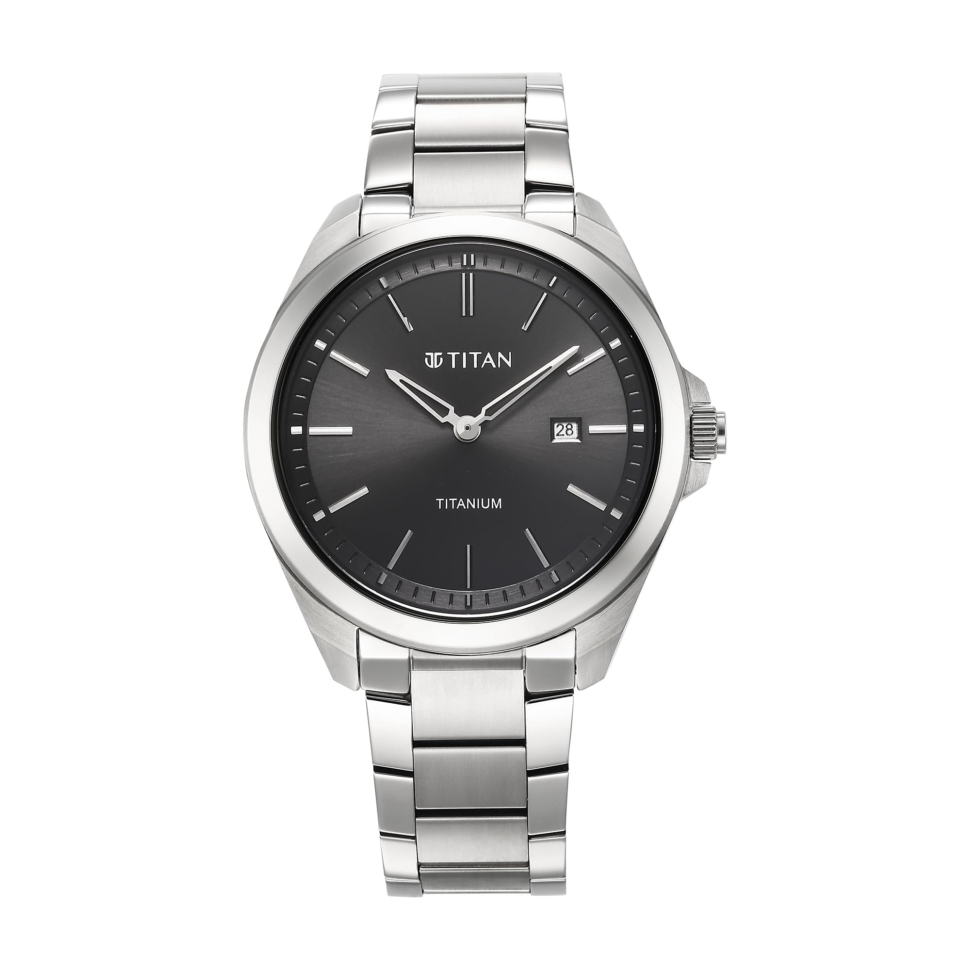 Reloj Titan 90177tm03 Analógico De Cuarzo Con Esfera Negra Y Titanio