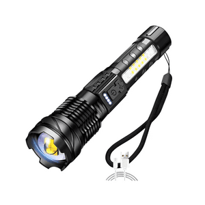 Genérico - Linterna Led Usb Titanium Tactical Laser Pro Camping Trail, Color: Negro, Color De Luz: Negro