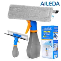 Aileda Limpiador De Vidrio 3 En 1 Portátil Multiuso (Con Atomizador Y Raspador)