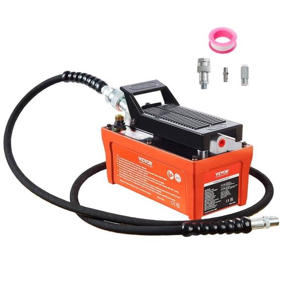 Bomba hidráulica neumática VEVOR 10.000 PSI, 1,9 L con tubo de 2 m, naranja