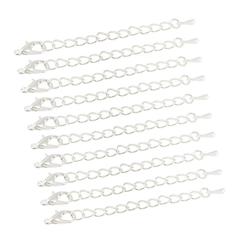 Magideal - 10 Uds. Collar De Cadena De Extensión Para La Fabricación De Joyas, Cordón De , Cadena De Extensión, Cadena Artesanal, Diy , Plata