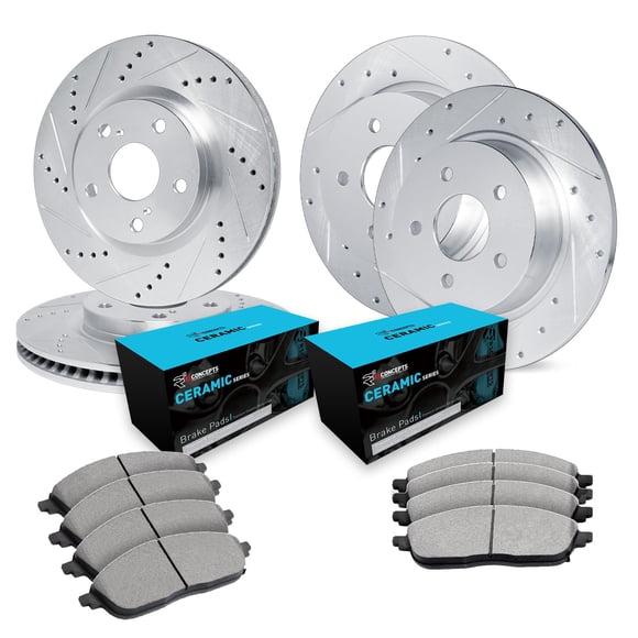 Kit de frenos R1 Concepts delantero y trasero para Volkswagen Beetle/Golf