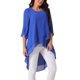 thumbnail image 4 of INSPIRE CHIC Blusa de Chifón para Mujer con Mangas Divididas 3/4 y Dobladillo Asimétrico Túnica Azul Real XL, 4 of 5