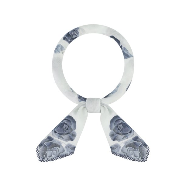 Bufanda Cuadrada Vintage de 26.7'' para Mujer, Pañuelo de Satén Sedoso con Patrón Floral para Regalo, Boda, Casual, Talla Única, Rosa Gris