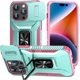thumbnail image 1 of Funda Armada para iPhone 15 Pro Max con Tapa Deslizante y Soporte Magnético Giratorio Verde, 1 of 5