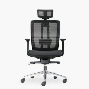 Form Office - Silla Oficina Air Con Cabecero Gris Oscuro