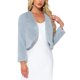 thumbnail image 1 of Chaqueta Corta Abierta de Manga Larga con Bolero de Piel Sintética para Mujer INSPIRE CHIC Gris Puro L, 1 of 5
