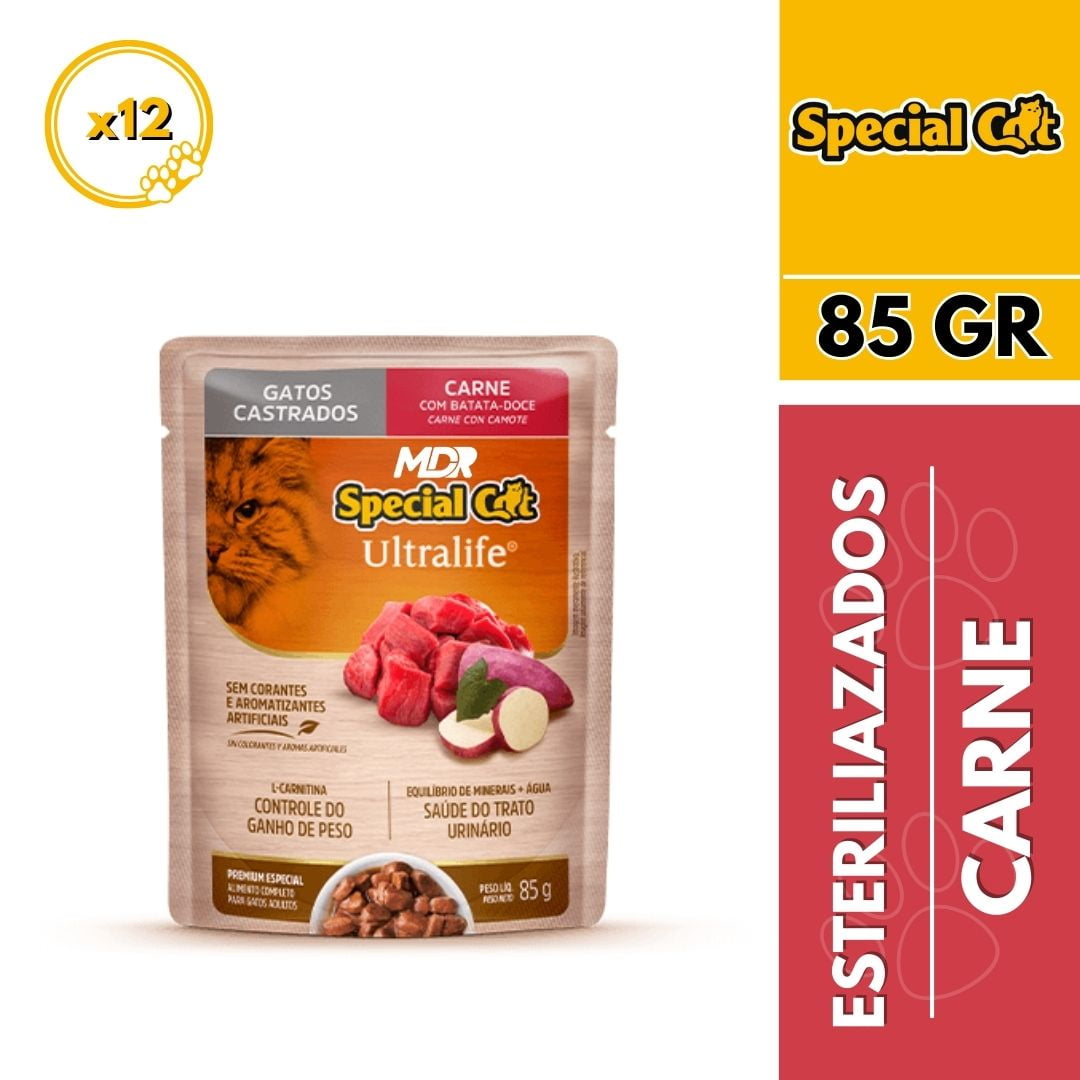 Special Cat Sobre Cat Esterilizados Carne 85gr X12 Und