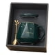 thumbnail image 4 of Taza De Cerámica Taza De Taza De Leche De Té Esmerilado Suave Con Cuchara Y Tapa Para Ni?os Verde, 4 of 5