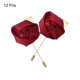 thumbnail image 3 of 12 Pcs Boutonnieres de Rosa para Novio, Pines para Hombres, Boda, Aniversario, Cena Formal, Fiesta, Rojo Vino, 3 of 5