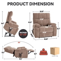 M&Ms - Brown Heat Massage Dual Motor Infinite Position Up To 350 Lbs Large Electric Power Lift Recliners With Hidden Cup Holders, Power-Remote, Medium-Firm And Heavy Duty