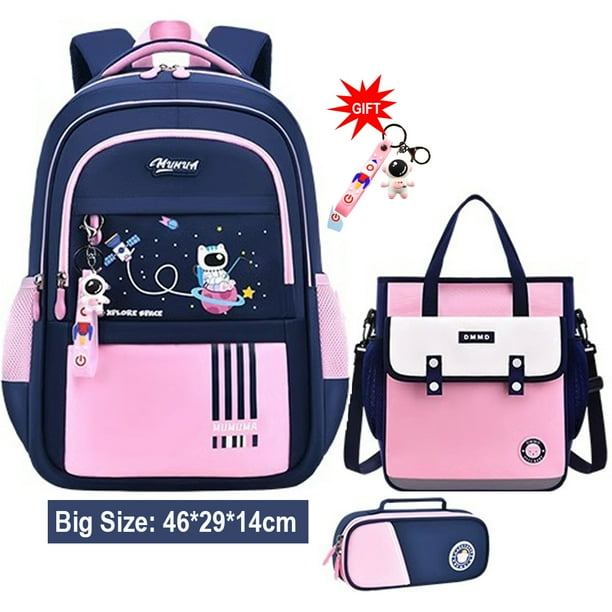 NEW Nylon Backpack Child Girl Boy Cartoon Back Bag Elementary Student School Bags Set Waterproof Lightweight Kids Book Bag