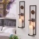 thumbnail image 2 of Juego de 2 apliques de pared Danya B de metal de estilo antiguo para el hogar, 2 of 9