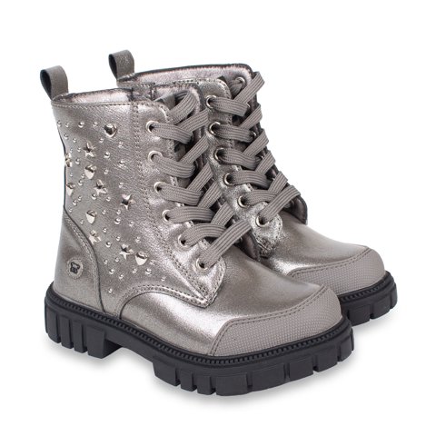 Pillin - Bototo Niña Cierre Y Tachas Plateado