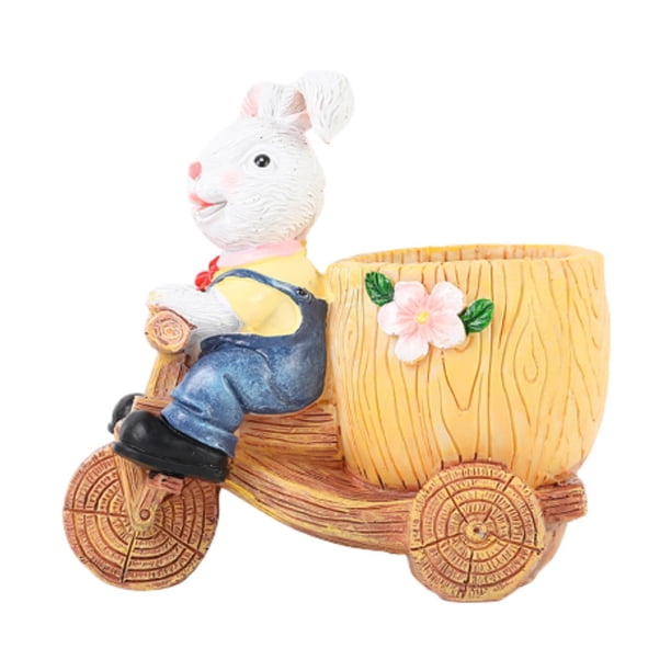 Maceta de , contenedores de decoración de Pascua soporte para macetas de macetas de flores animales para la sala de estar en la casa balcón de Blanco 14x9x14.5cm