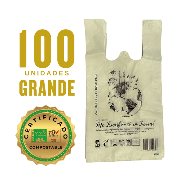 Bolsa Compostable y Biodegradable 48x55 | 100 unidades
