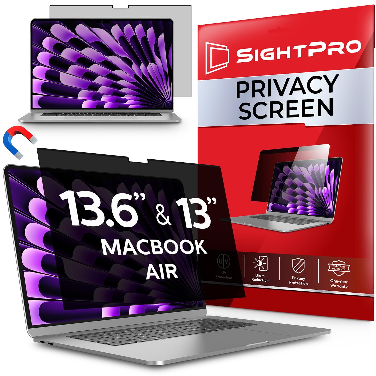 Pantalla De Privacidad Sightpro Magnetic Para Macbook Air De 13,6 Pulgadas