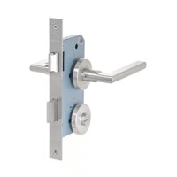 Stark Design - Cerradura De Embutir Función Baño, Seguro Interior / Ranura Emergencia Exterior. Manillas Modelo: Maite. (Acero Inoxidable 304). Sku: Sde230-Ai.Kit.Maite