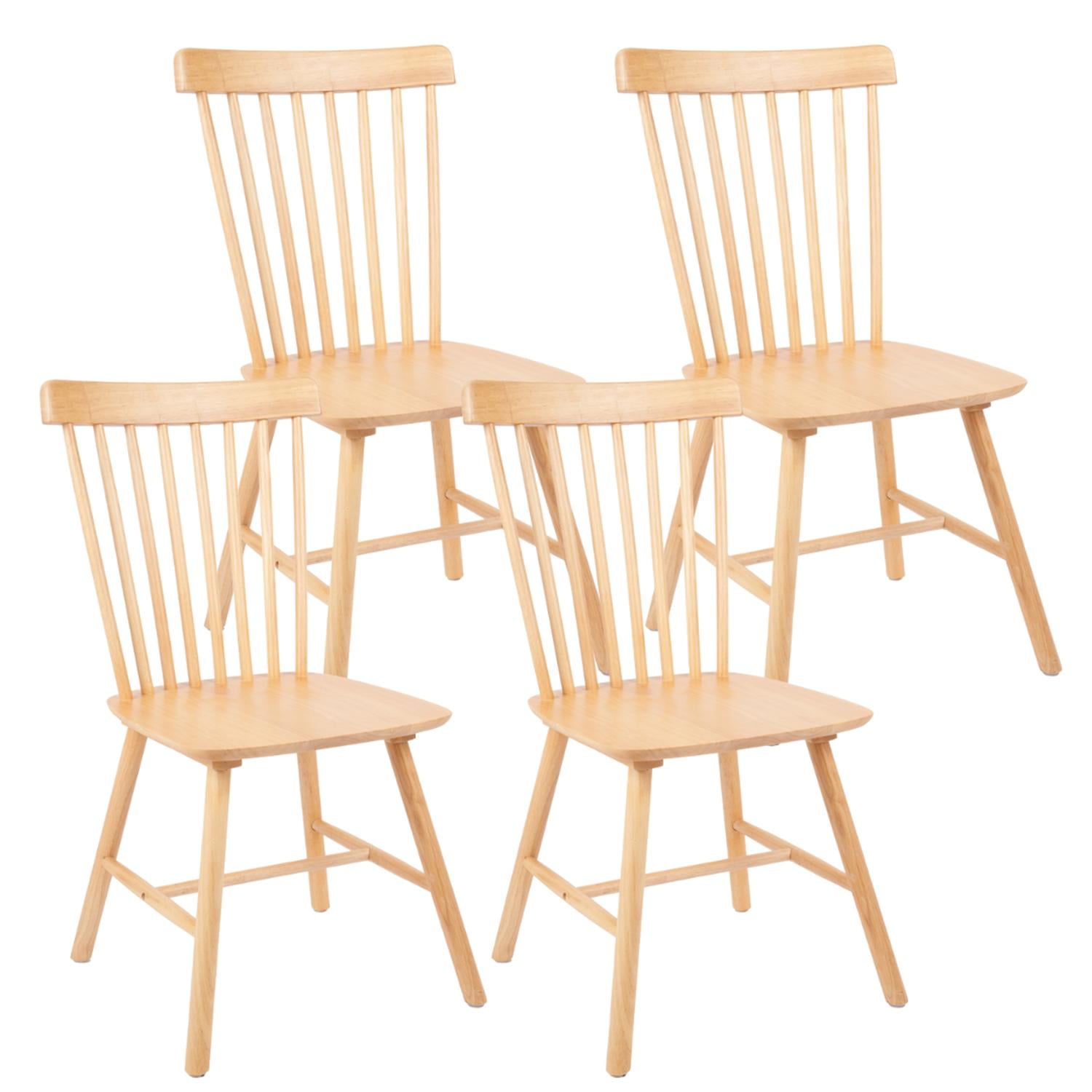 Pandalino - Pack 4 Silla Windsor | Madera Natural | Moderna Y Duradera