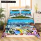 thumbnail image 1 of x1880 Bed SheetsBeach Ocean Duvet Cover Set Hawaiian Palm Tree Waves Bedclothes Tropical Island and Sea Beach Nature Theme Polyester Qulit Cover 3-Piece Bedding Set (1 Duvet Cover + 2 Pillow Shams) nj, 1 of 5