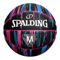 Spalding - Balón Basketball Marble Series Tamaño 6 Negro Rosado Azul