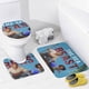 thumbnail image 4 of La bestia del mar-theme 4-Piece Shower Curtain Set with Rugs, Waterproof Bathroom Decor Set Includes Bath Mat, U-Shaped Rug, Toilet Lid Cover and Curtain with Hooks, 4 of 6