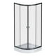 thumbnail image 1 of Shower Door 80x80x195 cm Curvo Transparente Negro +Receptáculo, 1 of 2