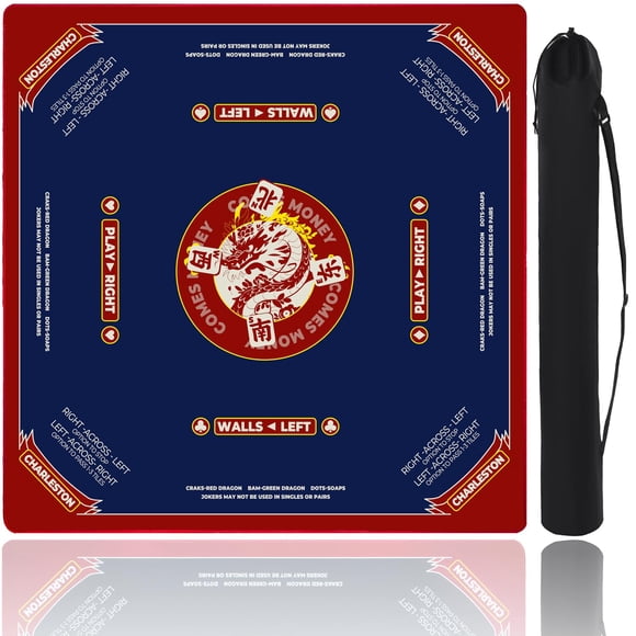 Tapete de Mahjong MUTEX de 80 cm antideslizante y reductor de ruido, azul