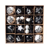 Bothyi - 52X Decoración Colgante Para Árbol De Navidad Con Lazo Para Colgar Adornos De Bolas De Navidad Negro