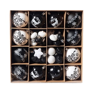 Bothyi - 52X Decoración Colgante Para Árbol De Navidad Con Lazo Para Colgar Adornos De Bolas De Navidad Negro