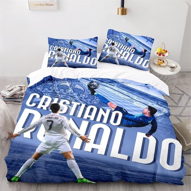 Soccer CR7 Duvet Cover Ronaldo Microfiber Bedding Set 3PC Kids Comforter Cover Set