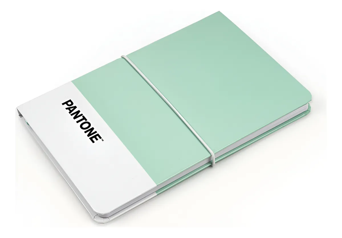 Libreta Pantone Mediana Con Elástico Horizontal Menta