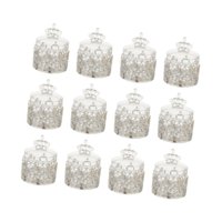 Bothyi - 12 Cajas De Almacenamiento De Dulces Con Soporte Para Centro De Mesa, San Valentín, Cumpleaños, Corona Plateada