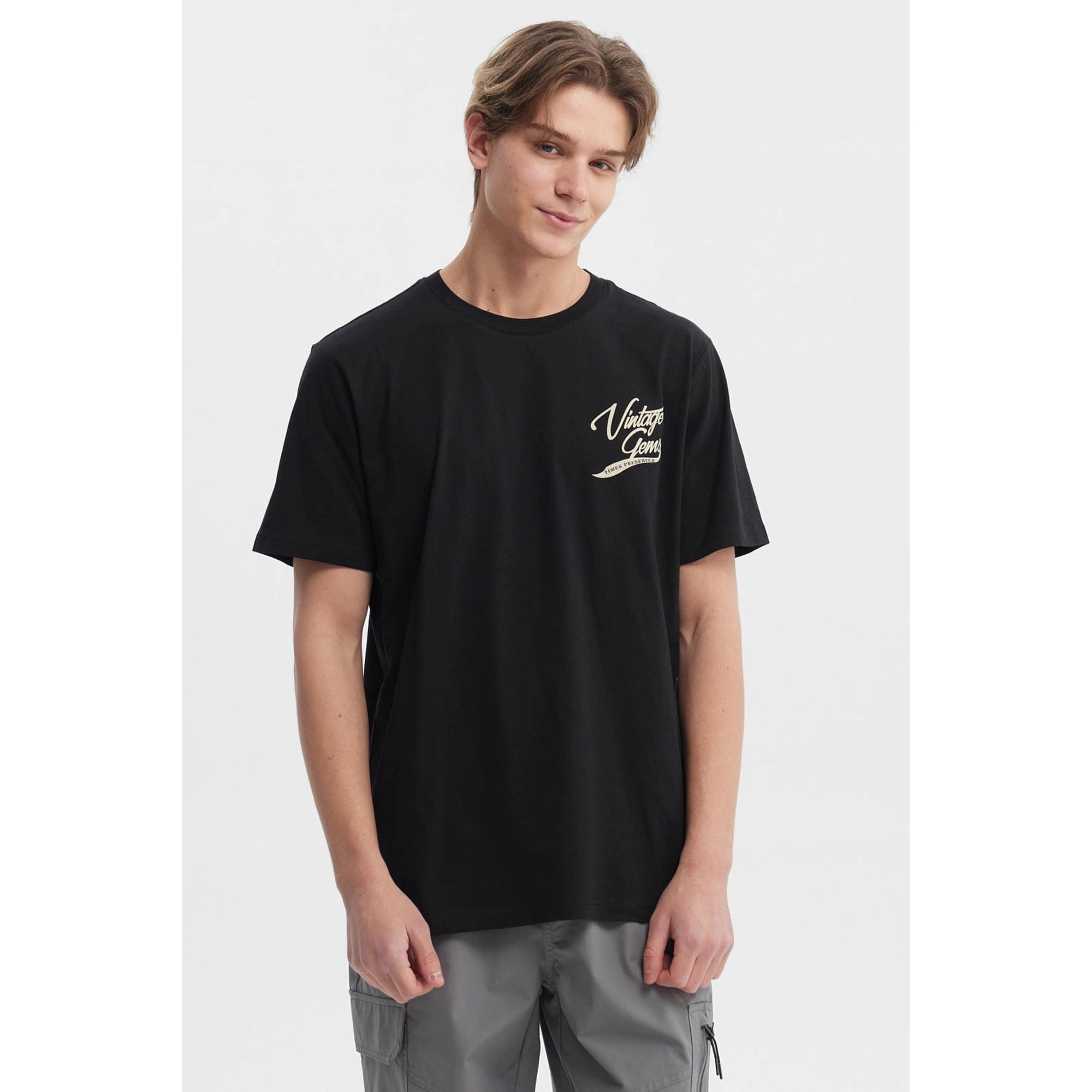 Fashionspark - Polera Hombre Regular Fit Print Trasero Negro