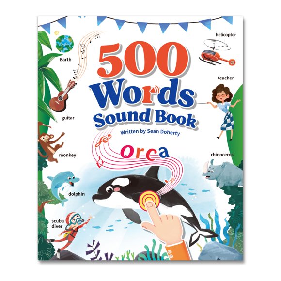 Libro Interactivo de Aprendizaje Timetome para Niños de 3 a 8 Años - 500 Palabras Básicas en Inglés, Libro Educativo Hablado con Tacto y Sonido para Preescolar, Jardín de Niños y Educación en Casa