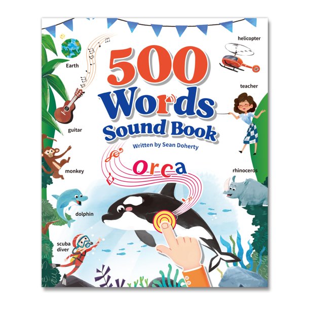 Libro Interactivo de Aprendizaje Timetome para Niños de 3 a 8 Años - 500 Palabras Básicas en Inglés, Libro Educativo Hablado con Tacto y Sonido para Preescolar, Jardín de Niños y Educación en Casa