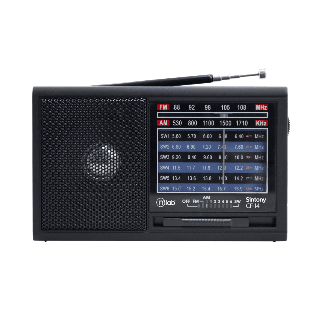 Microlab - Radio Portatil Recargable Retro Sintony Cf 14 Negro