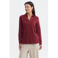 Fashionspark - Polera Mujer Cuello Camisero Rojo