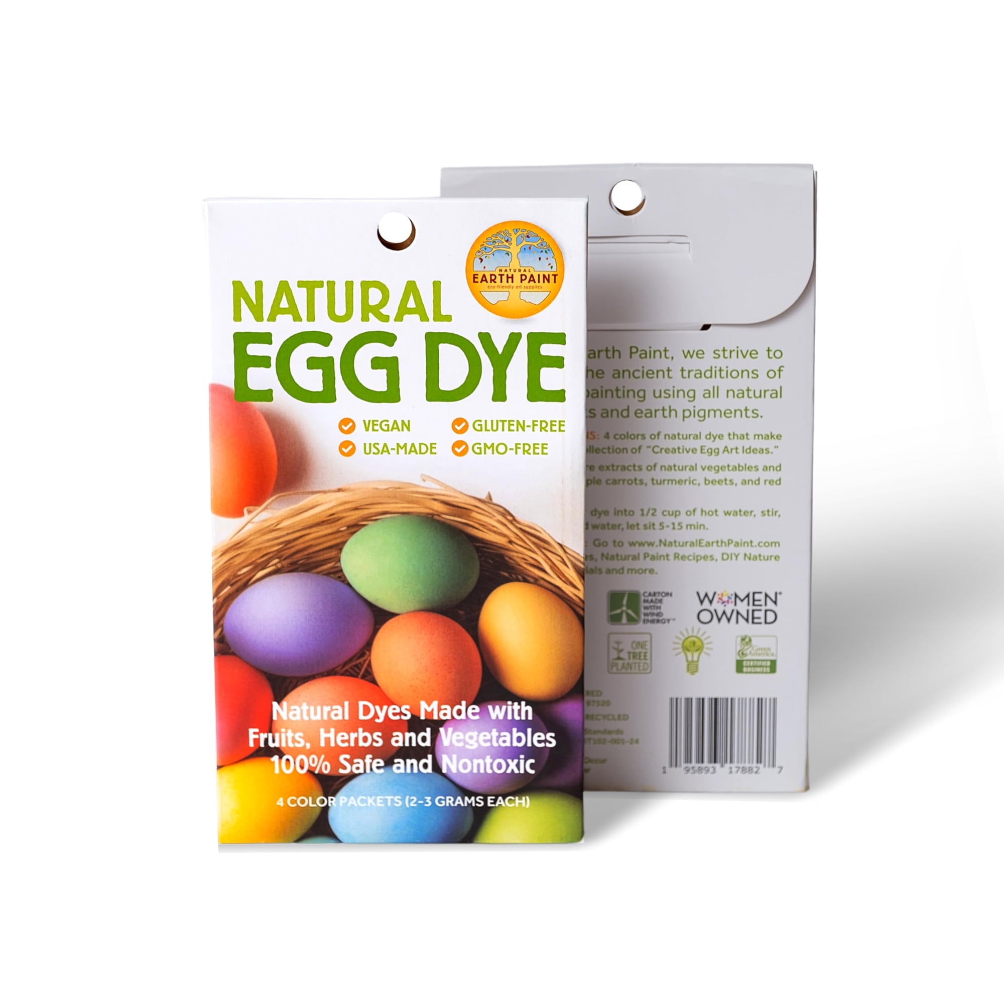 Natural Earth Paint Eco-friendly Paint Kits - Kit Para Teñir Huevos Con Colorantes Naturales Natural Earth Paint, 4 Colores Veganos Aptos Para Alimentos