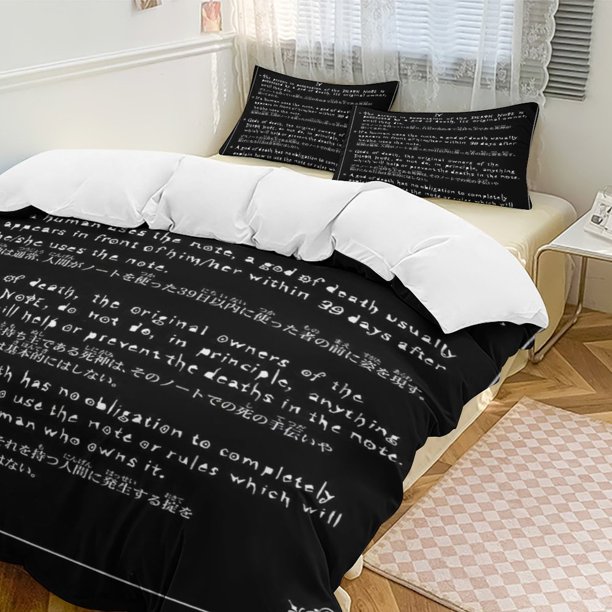 Death Note Anime Home Bed 3-piece Set Classic Japanese Anime Polyester Wash Student Dormitory Set