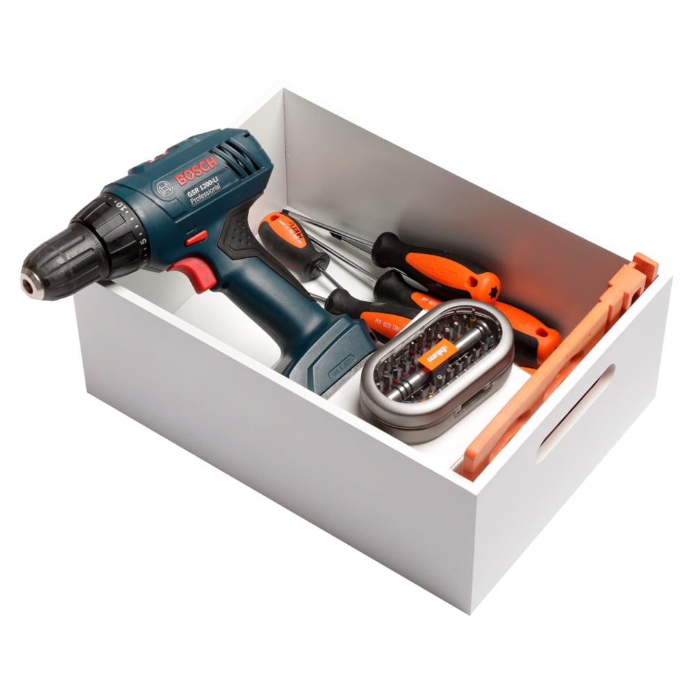 Caja Bambu Hbt Blanco Tamaño M 34x24x13 Cm