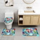 thumbnail image 2 of Defensores de Petronix Juego de 3 alfombras de baño de coral fleece: tapete de baño + alfombra de inodoro en forma de U + funda de tapa de inodoro en forma de O, 2 of 6