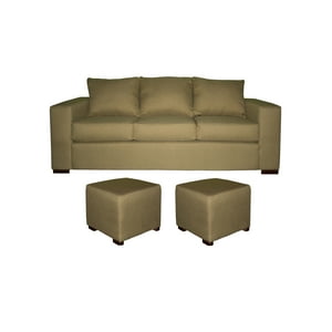 Dkora - Living Cedric 3 Cuerpos + 2 Pouf Beige