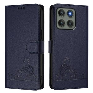 Funda Tipo Cartera Foxdock Para Motorola Edge 60 Pro Con Soporte, Ranuras, Rfid, Diseño De Gato