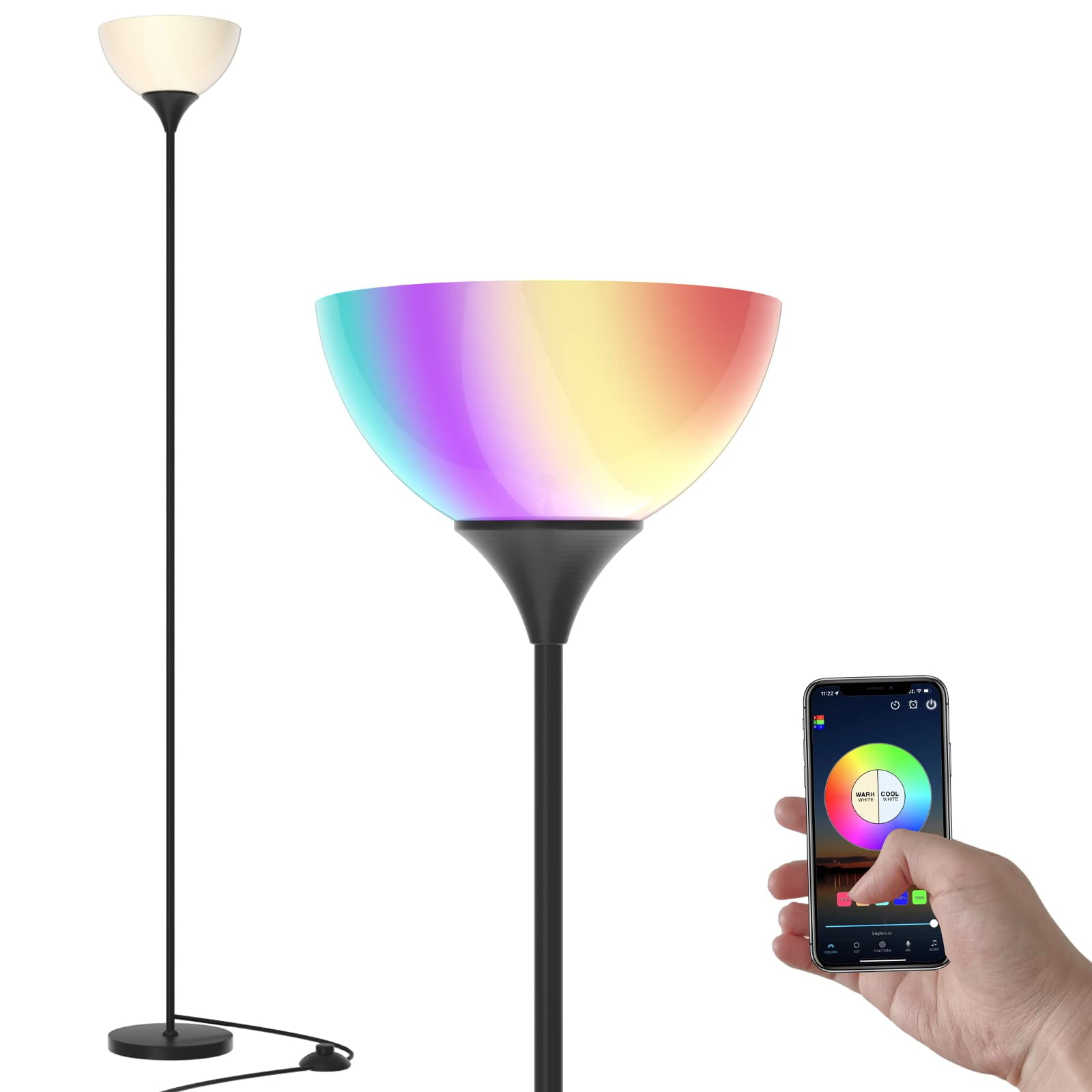 Lámpara Inteligente Pesrae Rgb Wifi Compatible Con Alexa, Regulable Y Multicolor