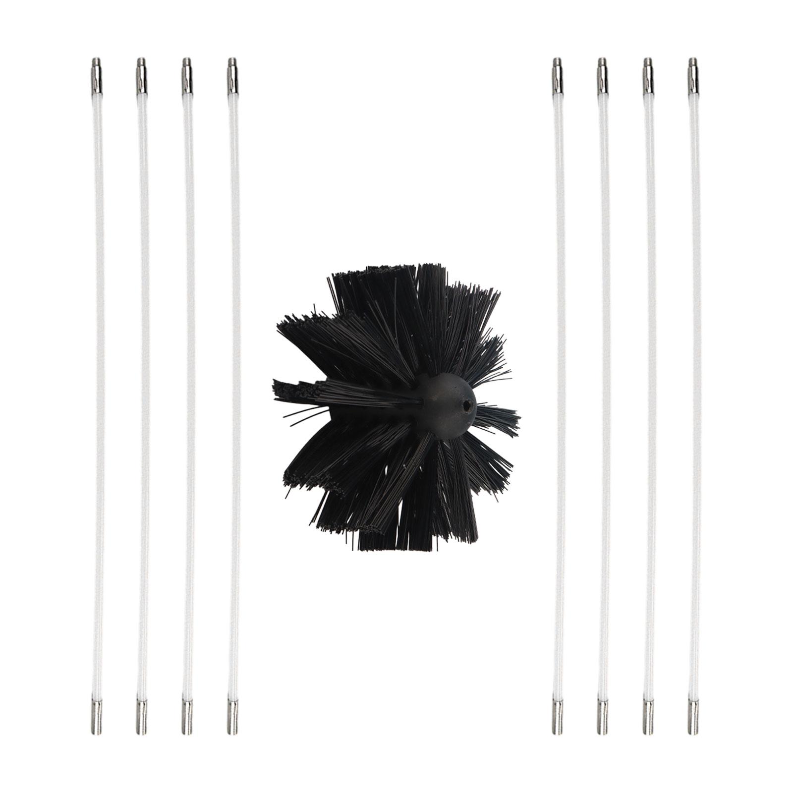 Magideal - Cepillo Para Limpieza De Chimeneas, Limpiador De Conductos De Ventilación De Secadoras, Herramienta Para Limpiar Conductos De Ventilación De Chimeneas 8 Varillas