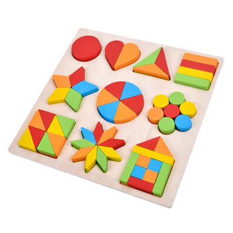 Bothyi - Rompecabezas De Madera Aprendizaje Rompecabezas Manipulador Para Niños Pequeños Regalo Geometría