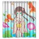 thumbnail image 1 of Cortina de ducha de anime con dibujos de chica tierna, juego de cortinas de baño con ganchos, tamaño 66 x 72 pulgadas, 1 of 3
