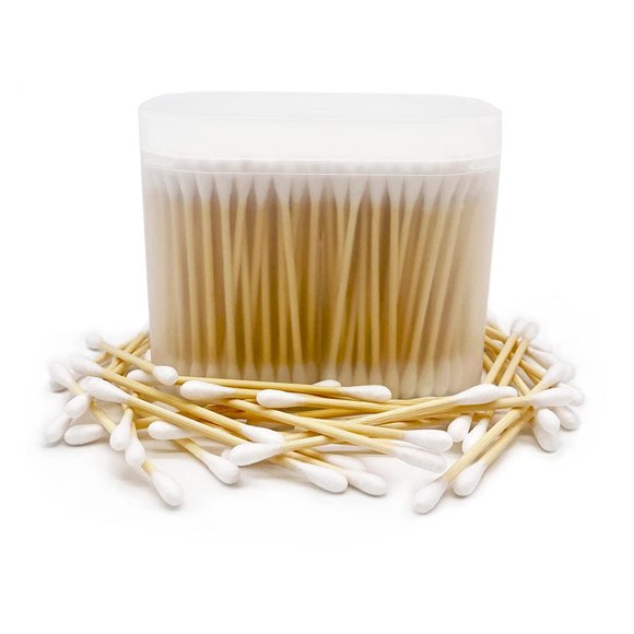 Hisopos de bambú y algodón 900 uds - Palillos de madera biodegradables