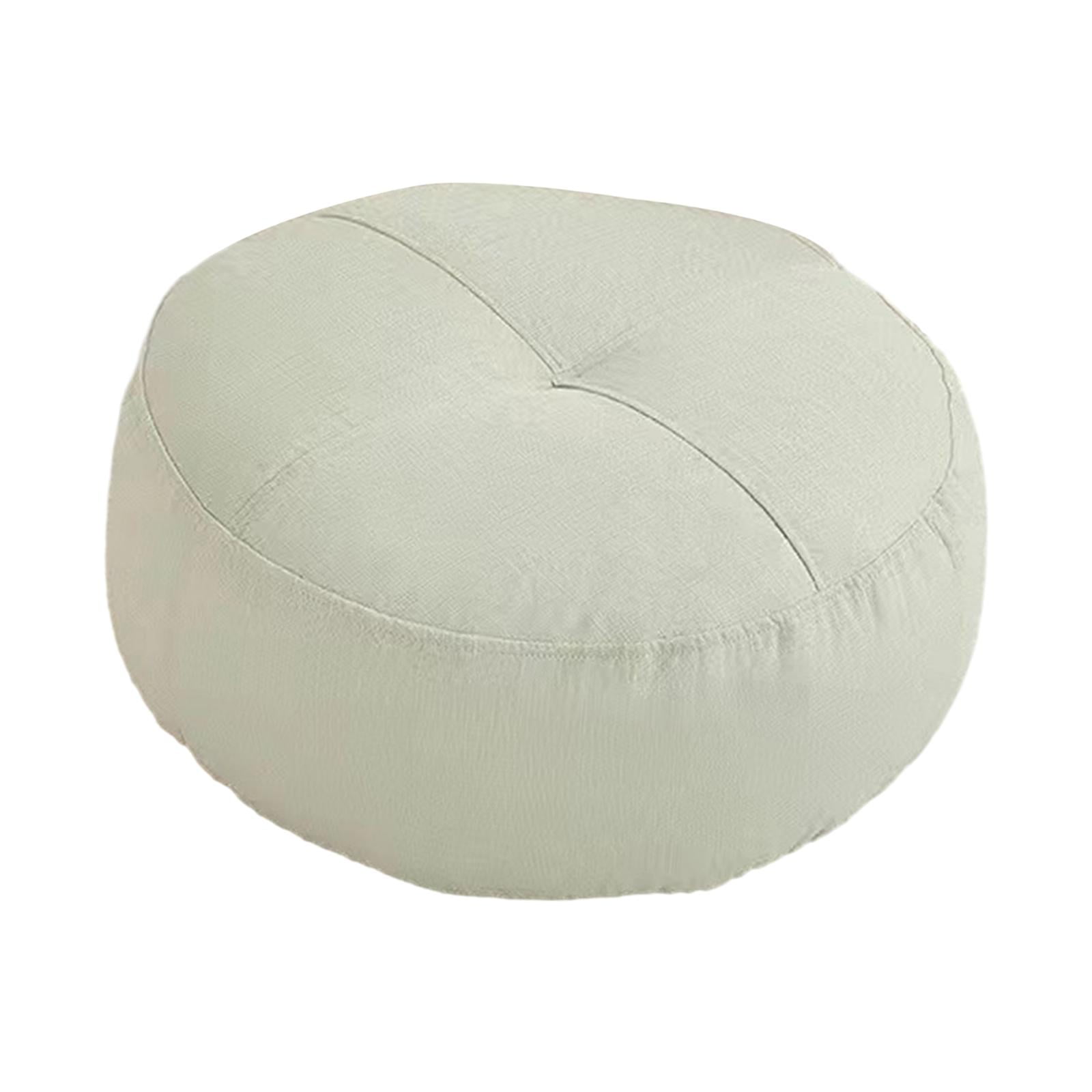 Bothyi - Cojín Redondo Para El Suelo, Cojín De Meditación Para El Suelo, Silla, Sofá, Color Blanco
